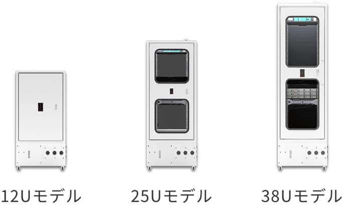 12Uモデル、25Uモデル、38Uモデル