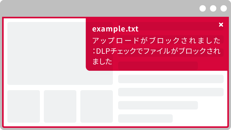 「データ損失防止（DLP）」のイメージ図