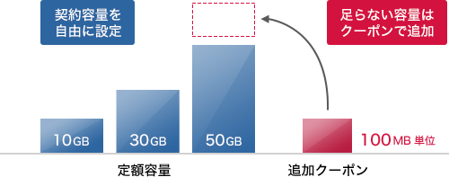 契約容量を自由に設定 足らない容量はクーポンで追加