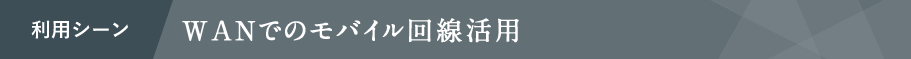 利用シーン WANでのモバイル回線活用