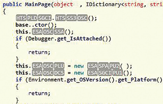 図-22 CVE-2015-1671を悪用するDLLファイルの一部
（難読化されている）